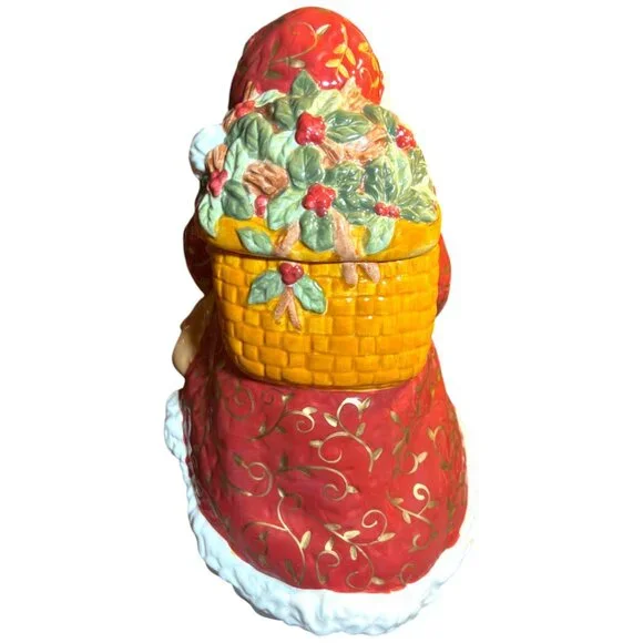 HALLMARK Santa Ceramic Cookie Jar Gorgeous Vivid Colors Limited Edition 12" Tall